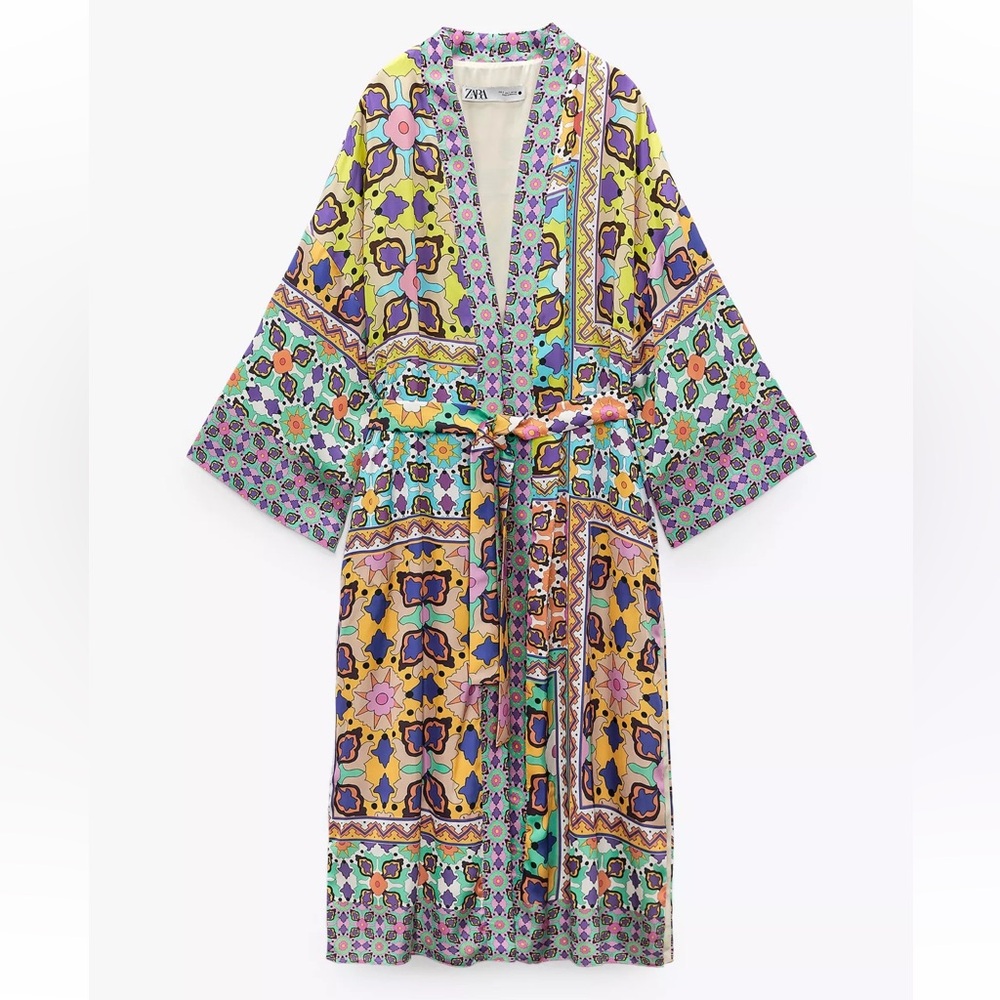 Zara Silk Kimono Robe - M